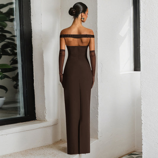 Women Clothing Summer Sexy Solid Color Ribbon Dress Women