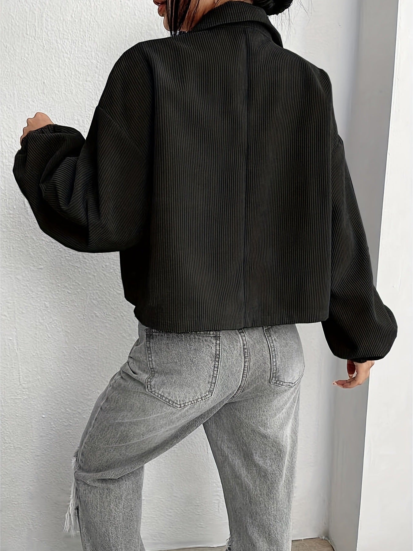 Casual Corduroy Cardigan Short Jacket Women