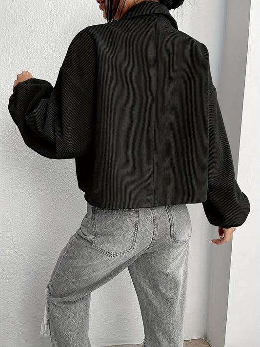 Casual Corduroy Cardigan Short Jacket Women