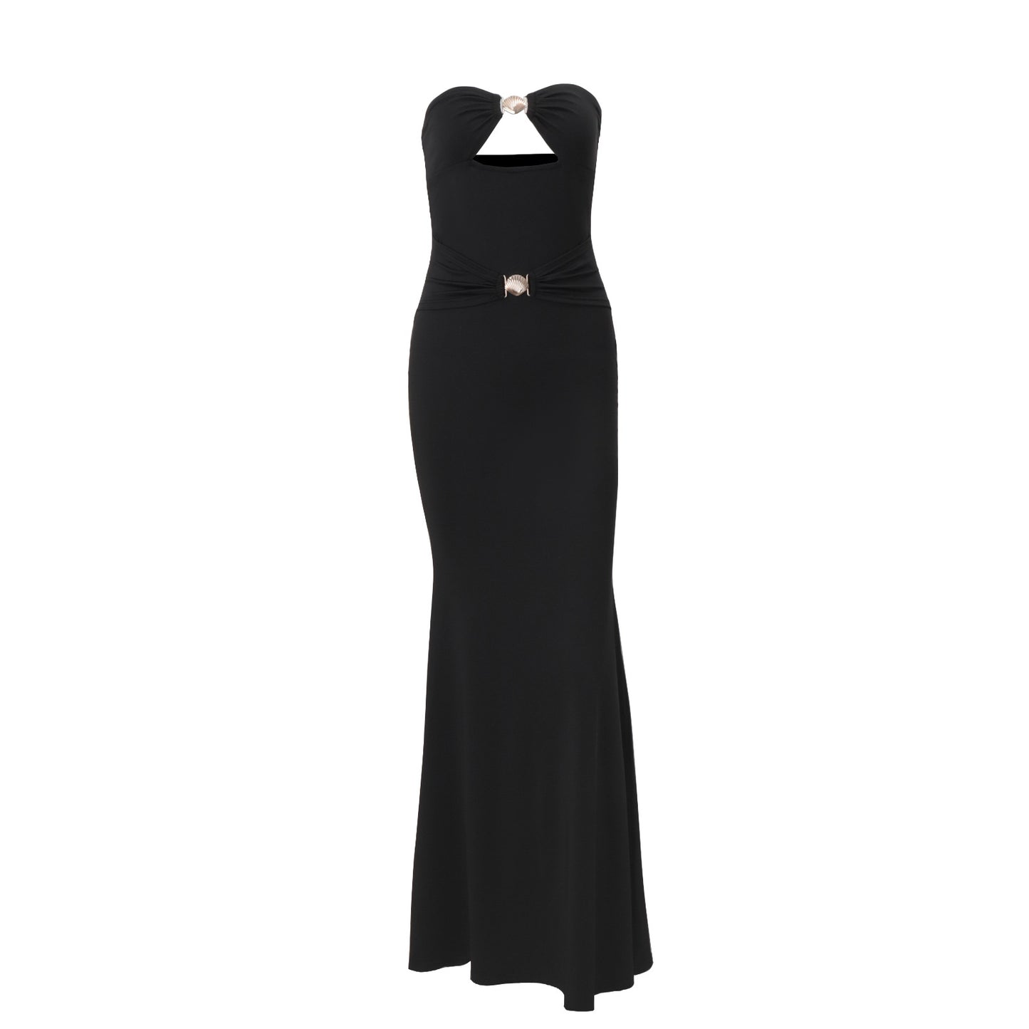 Fall Women Clothing Sexy Bandeau Elegant Solid Color High Waist Sheath Dress