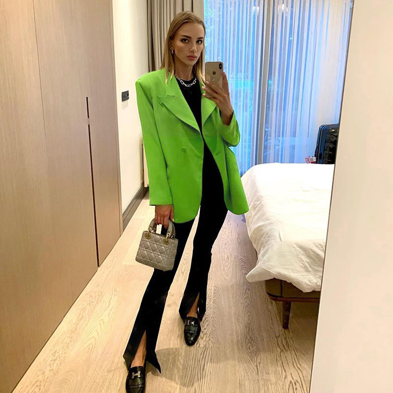 Autumn Long Women Clothing Casual Office Small Blazer for Women