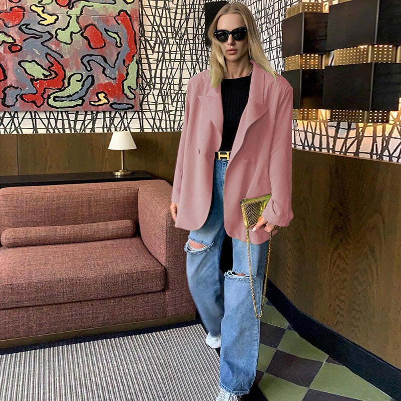 Autumn Long Women Clothing Casual Office Small Blazer for Women