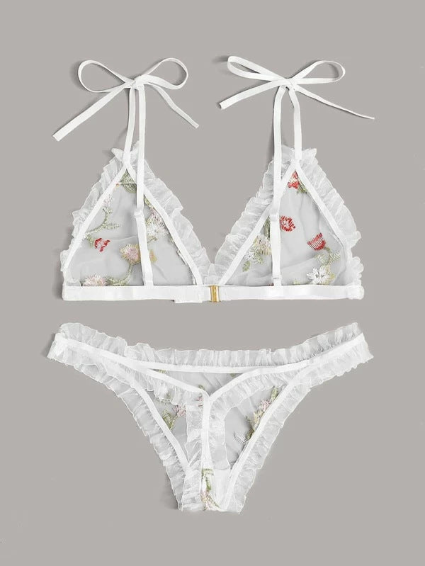 Sexy Lingerie Mesh See-through Lace Sexy Three-Point Sexy Sleepwear