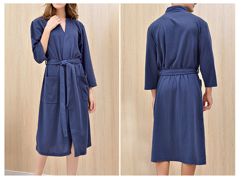 Sauna Clothes Women Thin Robe Long Couple Home Wear Hotel Bathrobe