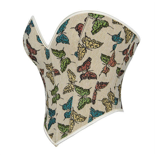 Apricot Color Butterfly Pattern Tube Top Sexy Top