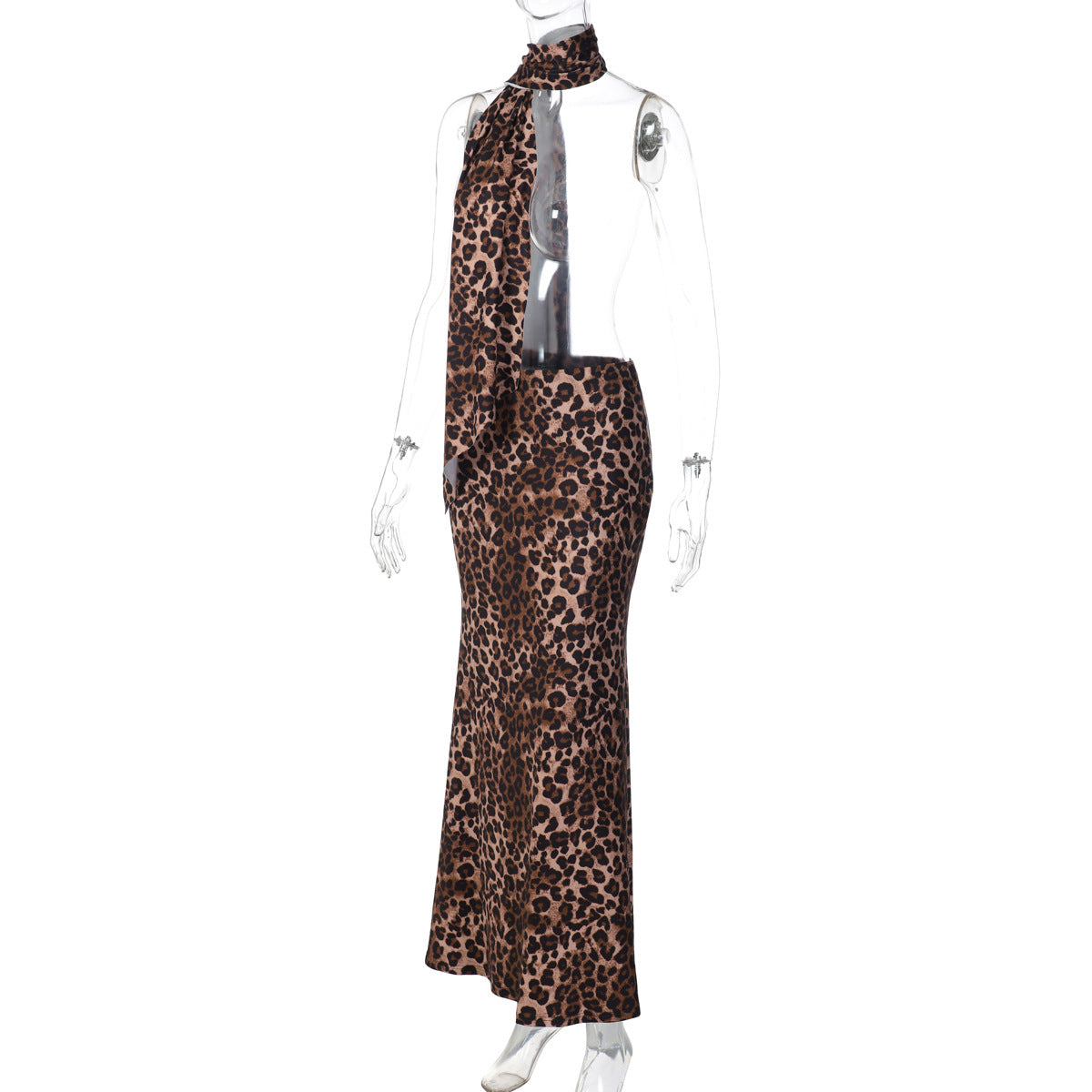 French Women Autumn Winter Printing Slim Fitting Cool Leopard Print Women