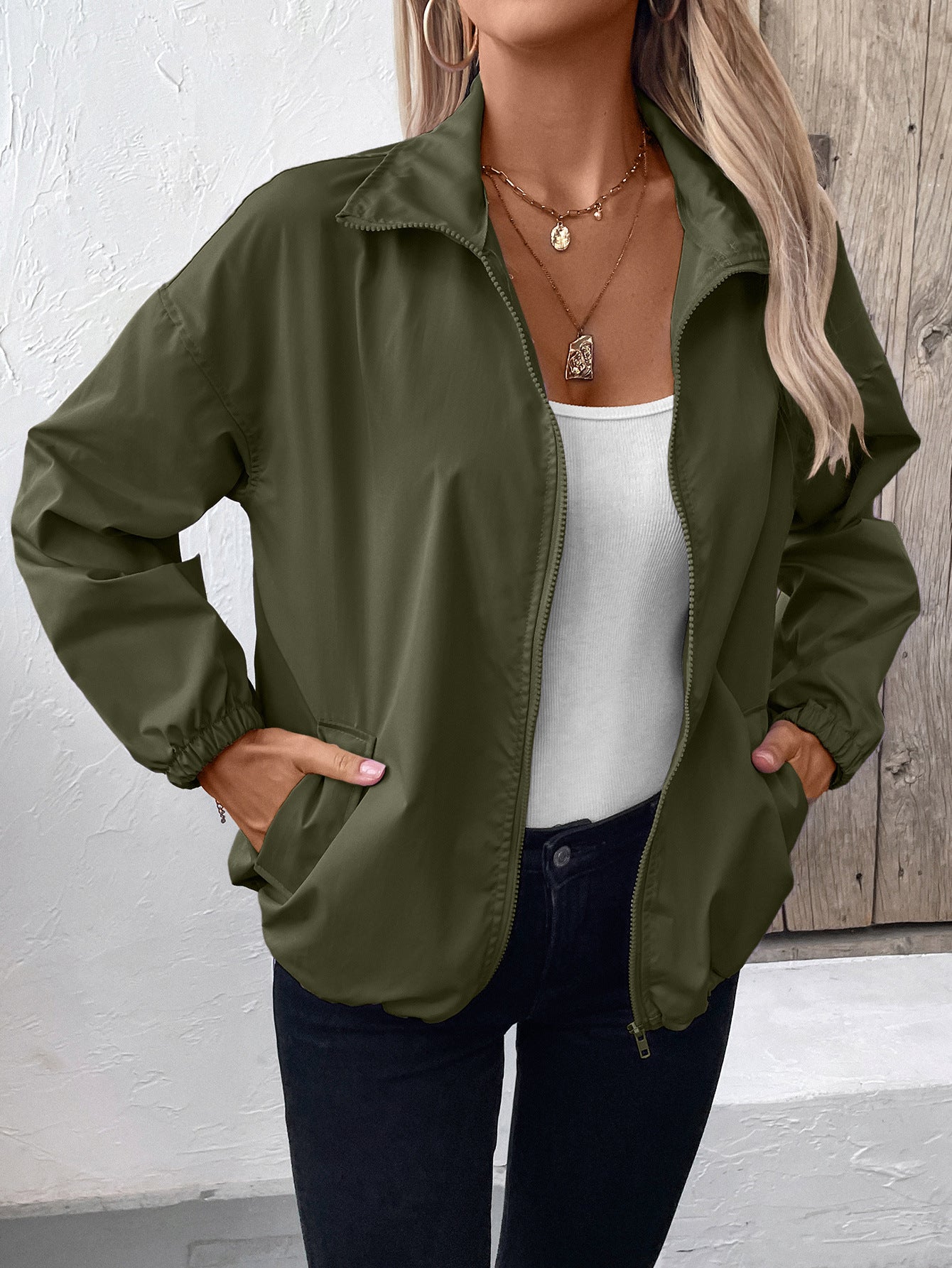 Women Clothing Waterproof Outdoor Sports Casual Raincoat Casual Coat Jacket Top Women