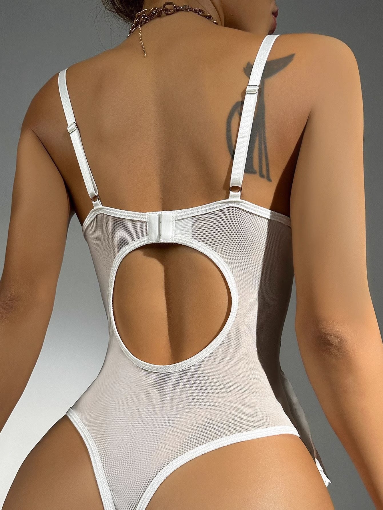 Popular Sexy Lingerie Sexy Tight One Piece Lace Hollow Out Cutout Strap Underwear Set