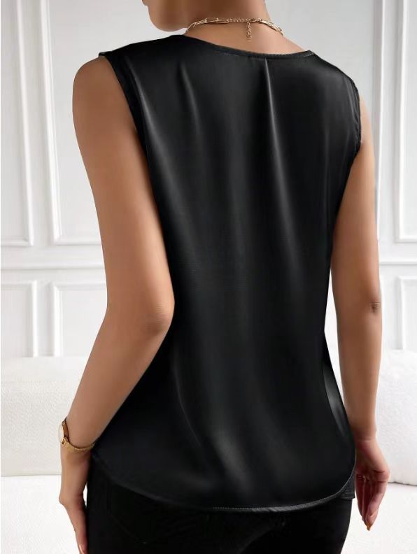 Women Satin Tank Top Office Vest Bottoming Top