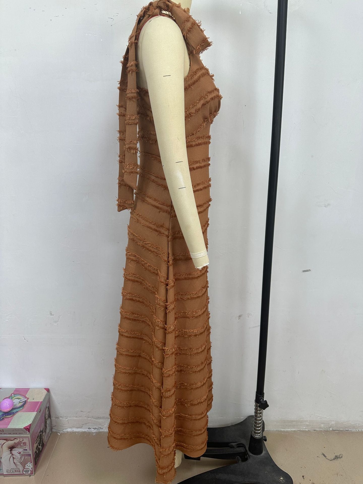 Summer French Retro Gentle Elegant V neck Texture Dress