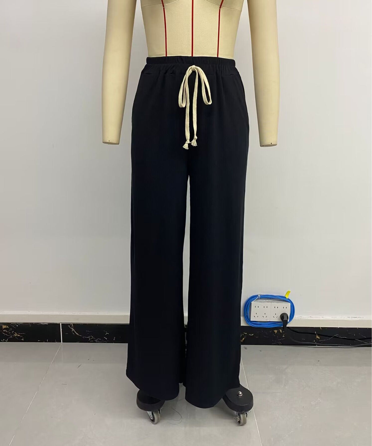 Summer Pants Women High Waist Straight Black Casual Pants