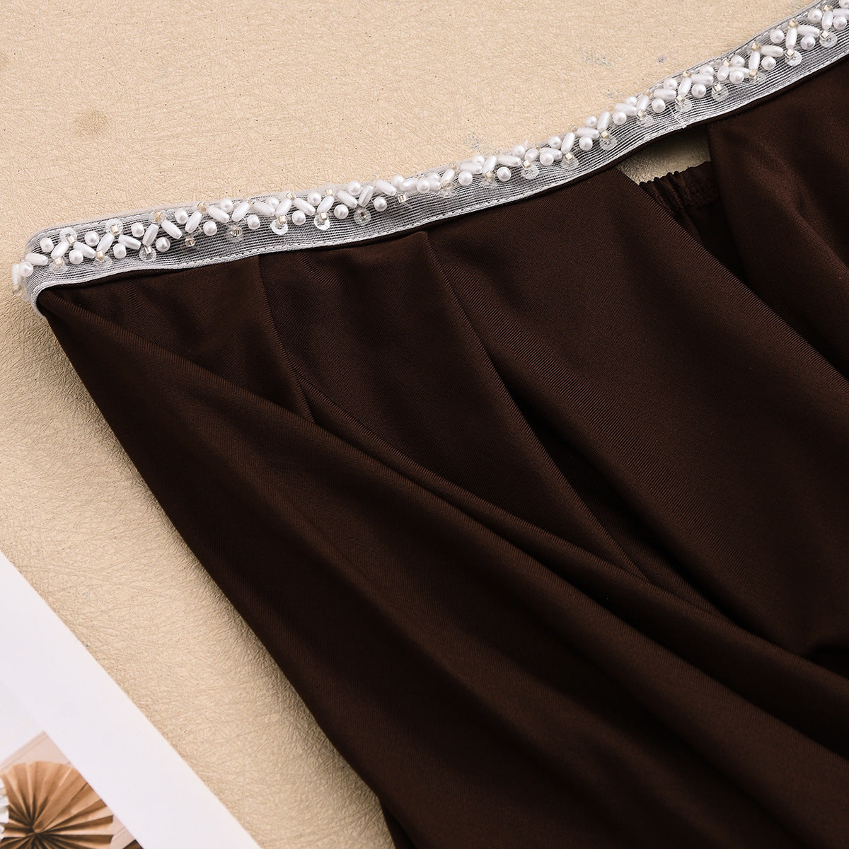 Women Clothing Autumn Personalized Cropped Irregular Asymmetric Contrast Color Patchwork Skirt Set