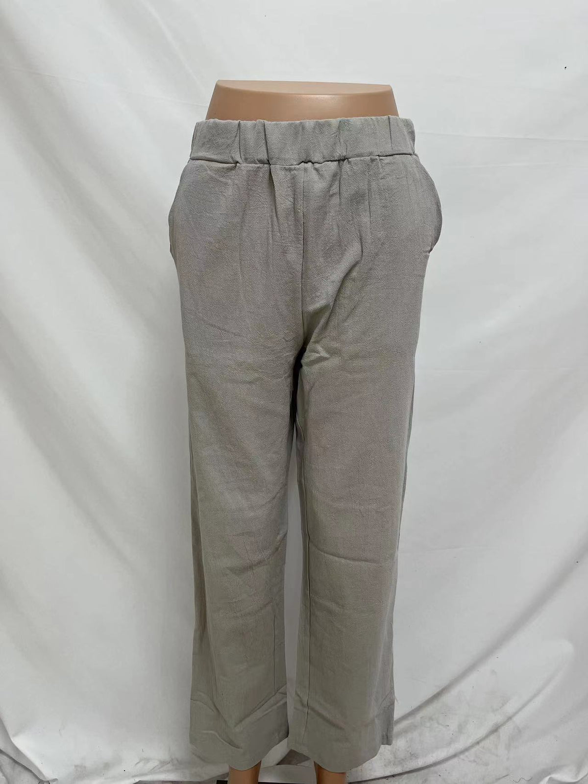 Summer Dried Shrimp Women Casual Elastic Straight Leg Trousers