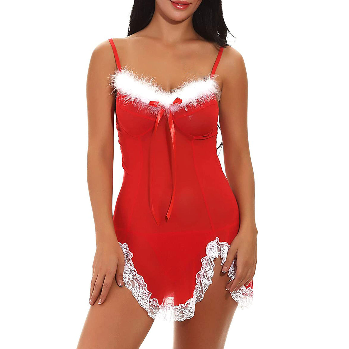 Christmas Clothing Sexy Mesh See through Underwear Suspender Christmas Stage Wear Party Uniform
