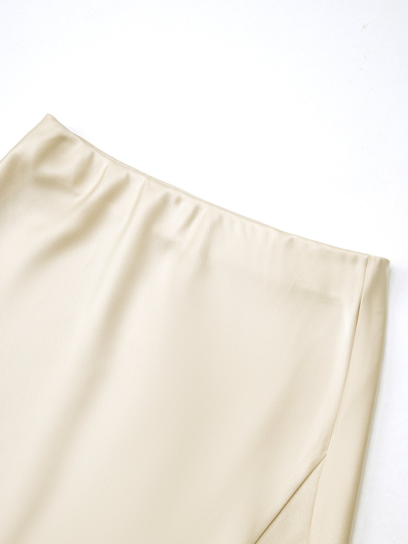 Women Clothing Satin Skirt High Waist Elastic Oblique Slit Long Skirt Sexy Hip Skirt