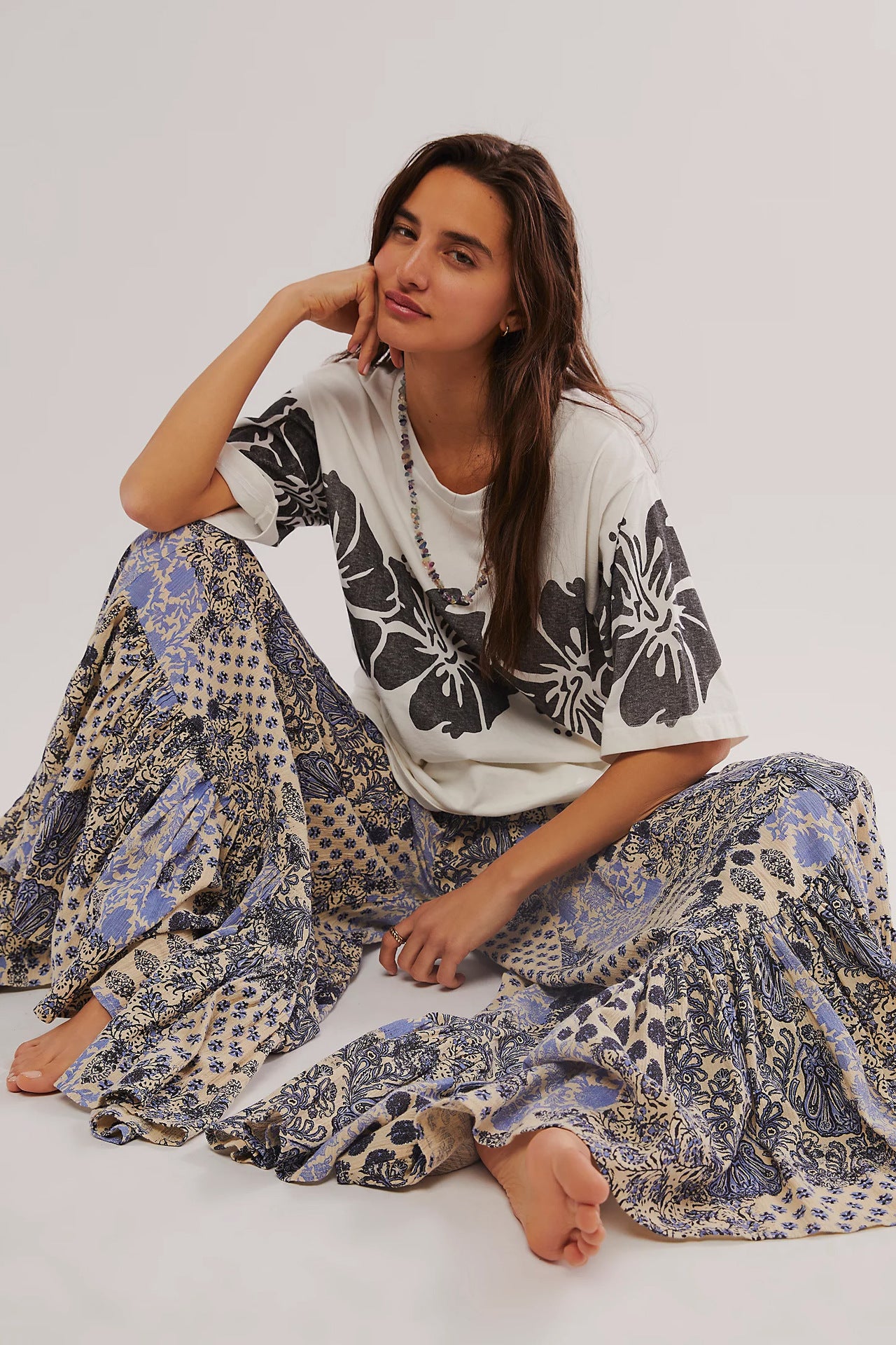 Autumn Women Clothing Top Personalized Printed Loose Short Sleeved T shirt Women