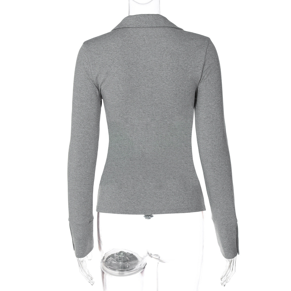 Cardigan Long Sleeve Button Top Autumn Slim Collared Knitted T shirt
