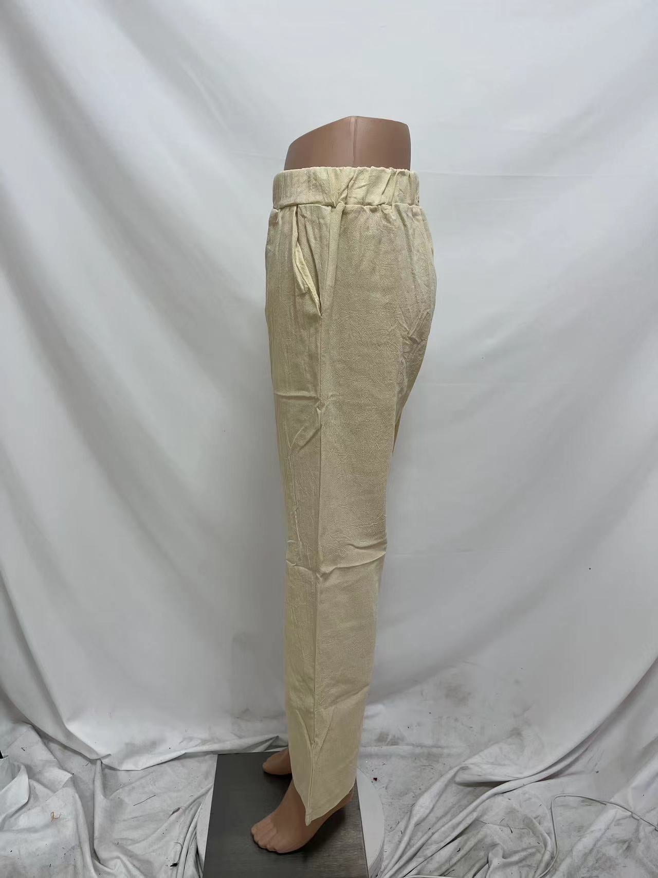 Summer Dried Shrimp Women Casual Elastic Straight Leg Trousers