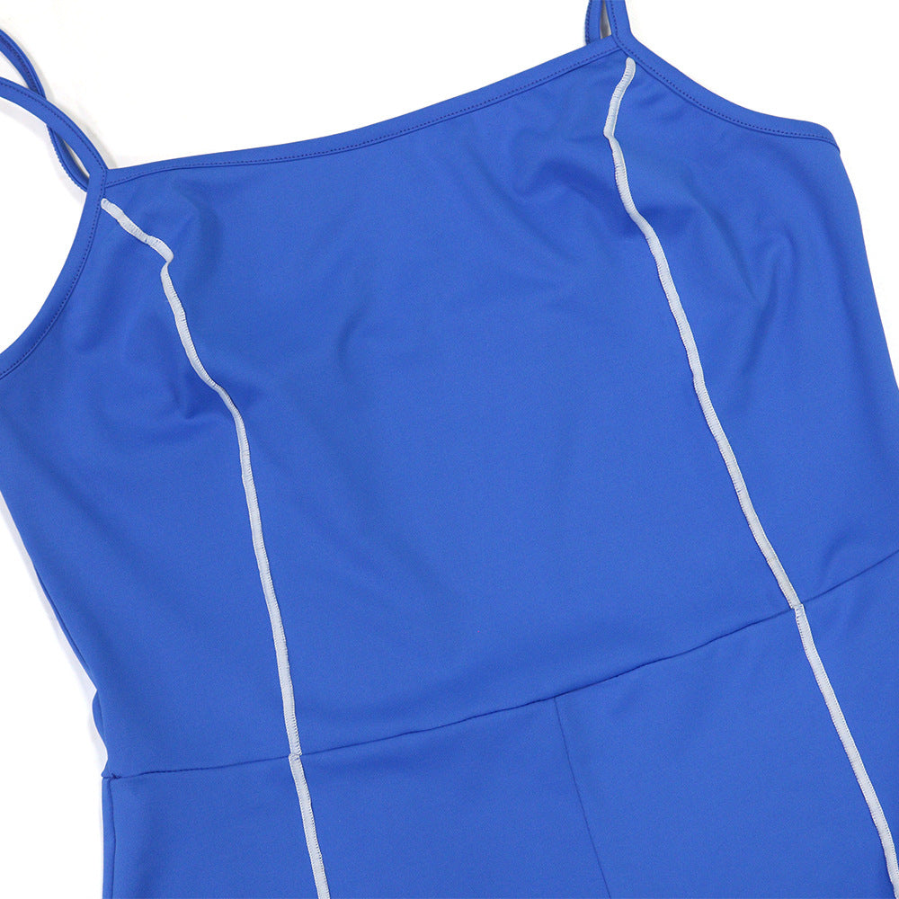 Summer Women Clothes Sexy Solid Color Tight Strap Jumpsuit
