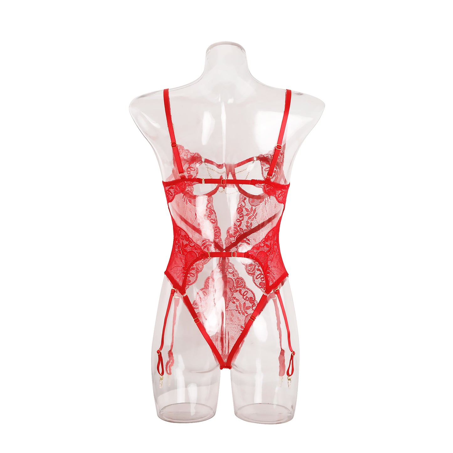 Sexy Lingerie Sexy Lace Chain Sling Temptation Hollow Out Cutout Jumpsuit Sexy
