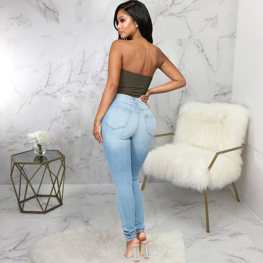 All Match Stretch High Waist Women Jeans Skinny Pants