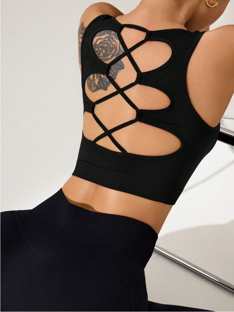Outdoor Sports High Strength Fitness Vest Sports Back Shaping Underwear Yoga Jacket Four Sided Elastic